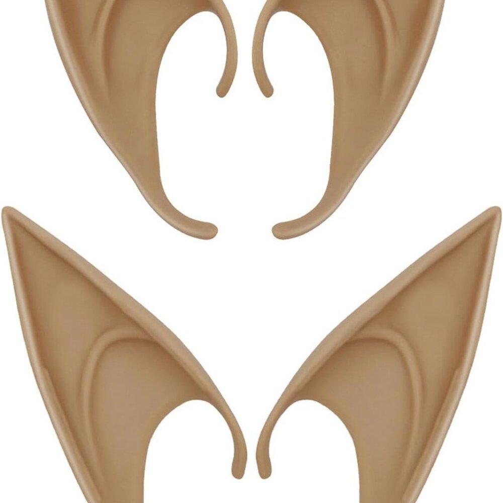 2 Pairs Elf Ears, Pixie Dress Up Cosplay Soft Pointed Ears,Masquerade Accessorie